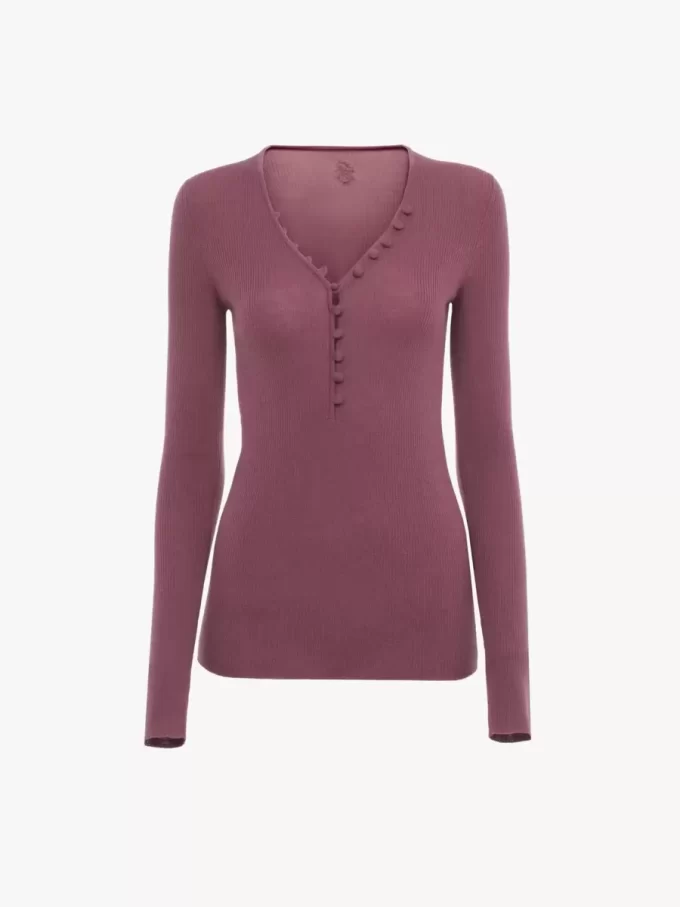 Henley shirt in a merino wool knit