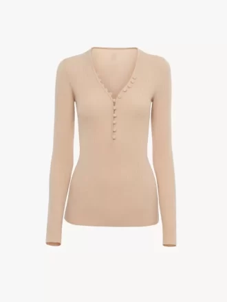 Henley shirt in a merino wool knit