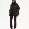 High-neck puffer jacket in shiny nylon