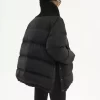 High-neck puffer jacket in shiny nylon