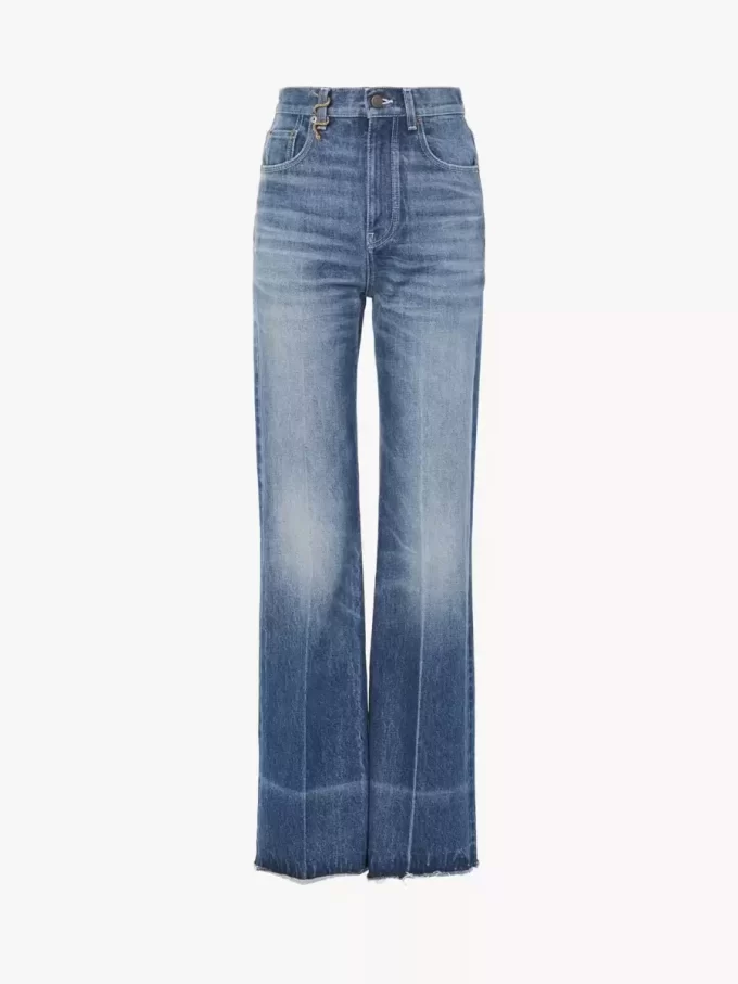High-rise bootcut jeans in denim