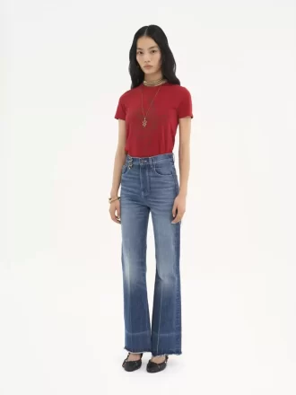 High-rise bootcut jeans in denim