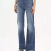 High-rise bootcut jeans in denim