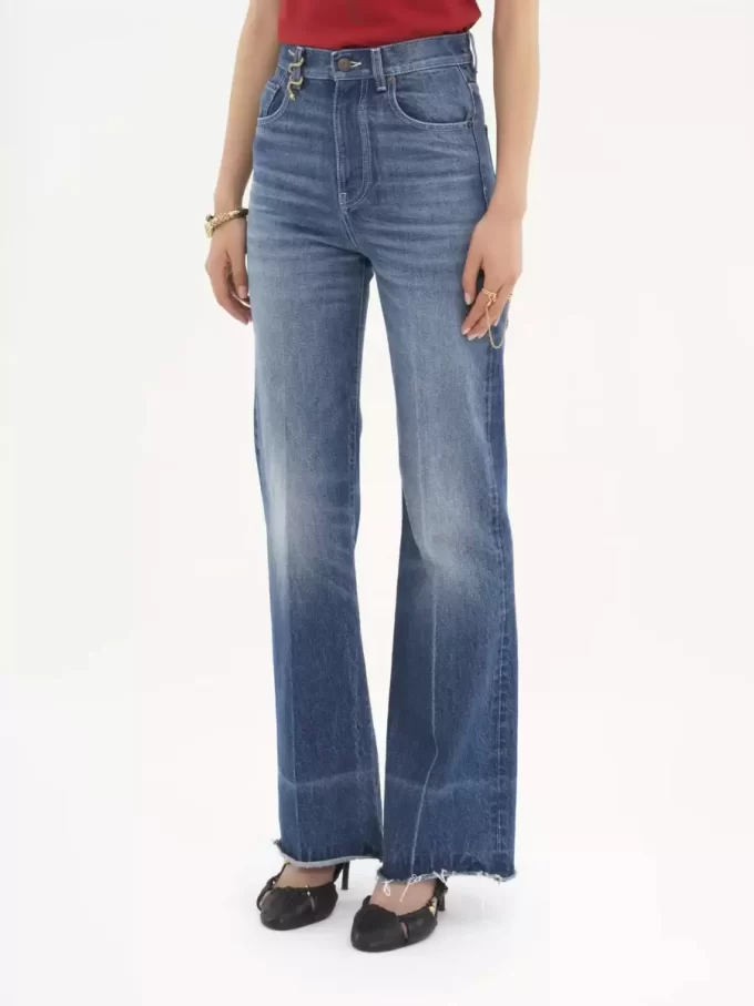 High-rise bootcut jeans in denim
