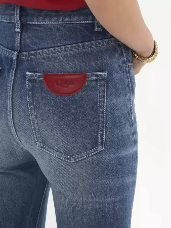 High-rise bootcut jeans in denim