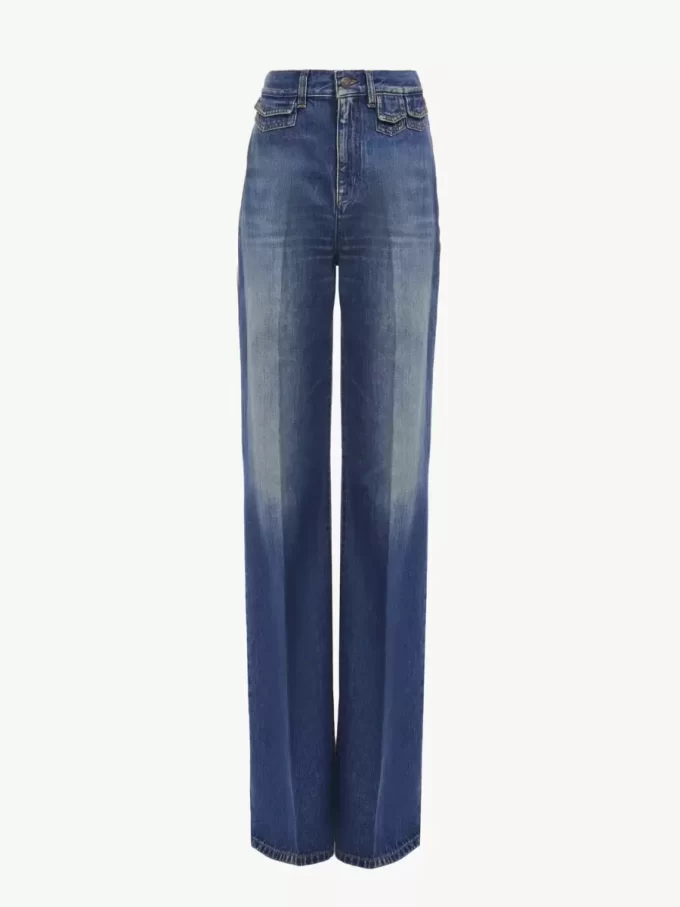 High-rise flare jeans in denim
