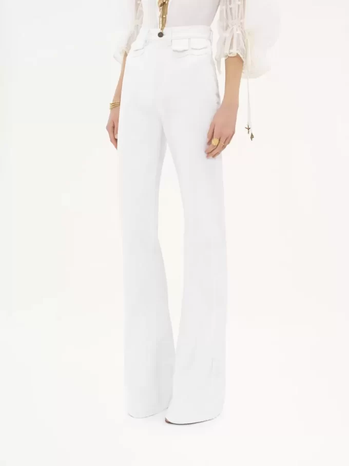 High-rise flare jeans in denim