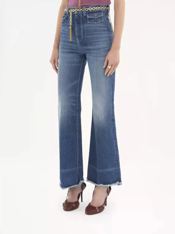 High-rise flare jeans in denim