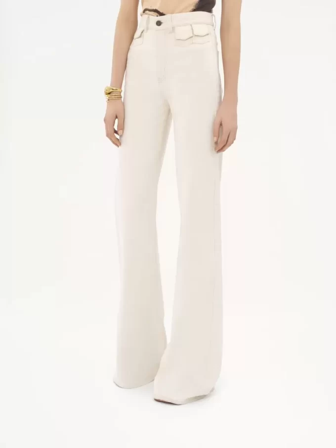 High-rise flare jeans in denim