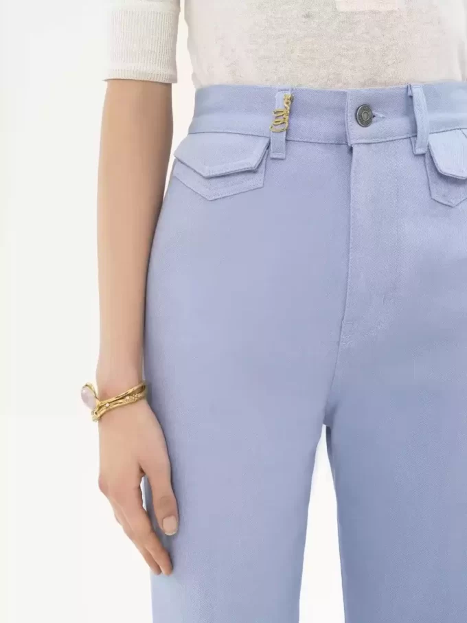 High-rise flare jeans in denim