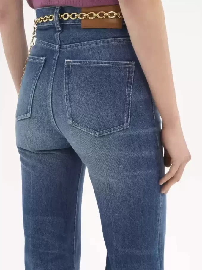 High-rise flare jeans in denim