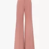 High-rise flared pants in cotton canvas
