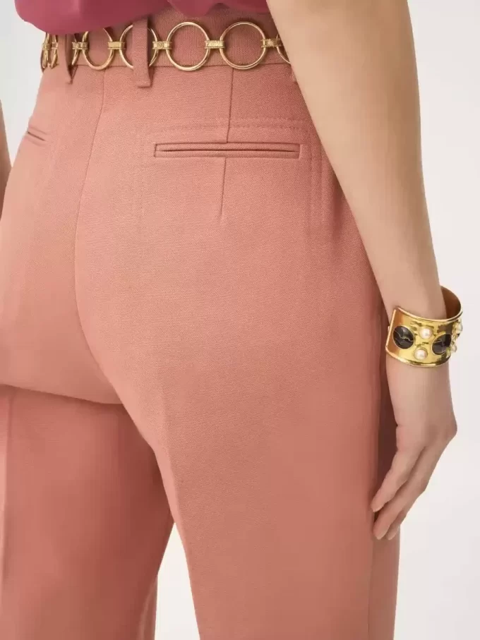 High-rise flared pants in cotton canvas