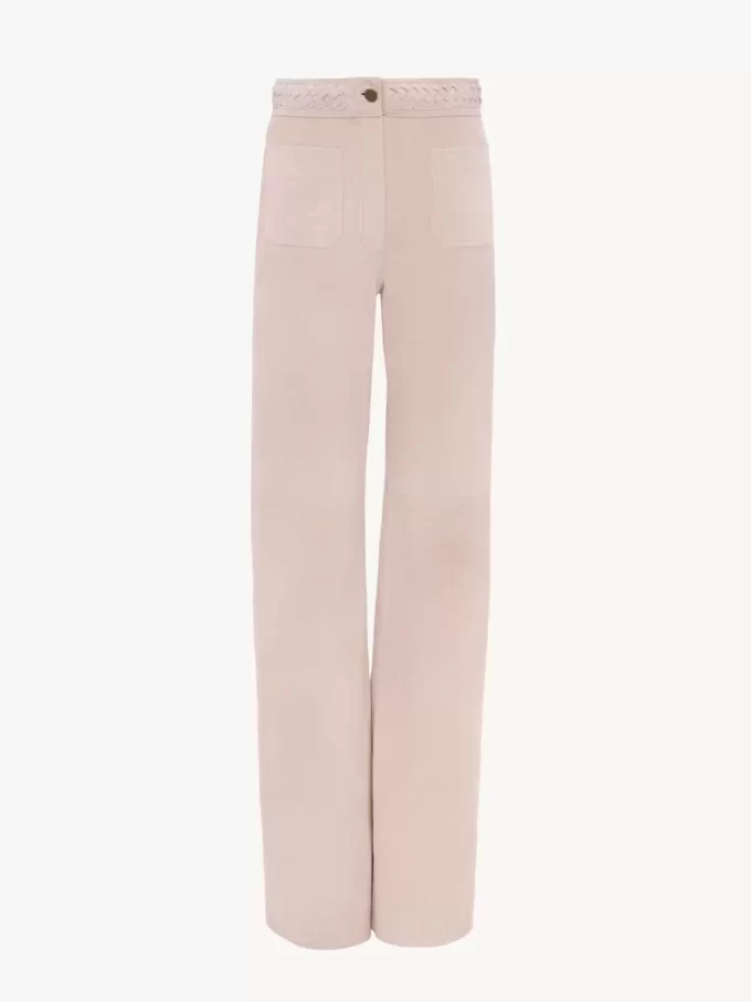 High-rise flared pants in suede