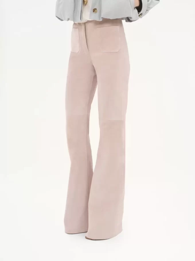 High-rise flared pants in suede