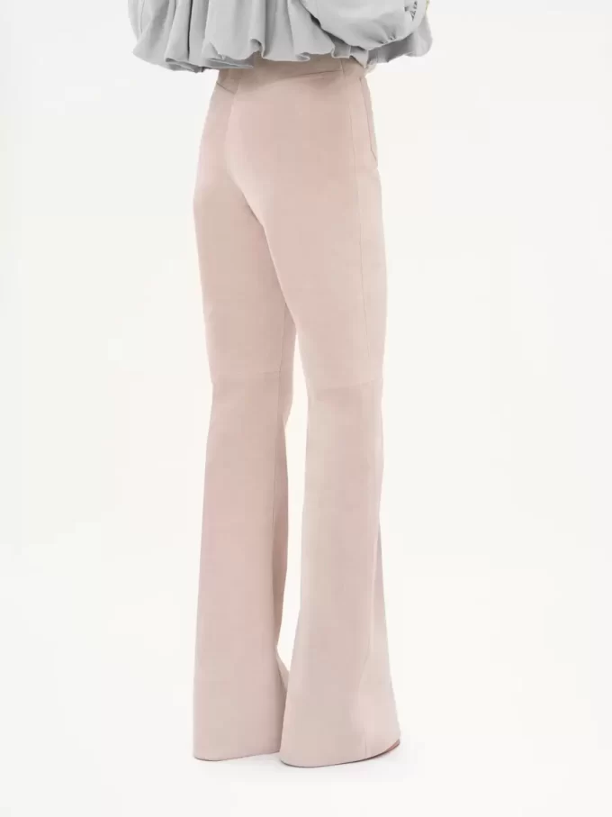 High-rise flared pants in suede