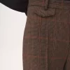 High-rise flared pants in wool check