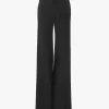 High-rise flared pants in wool grain de poudre