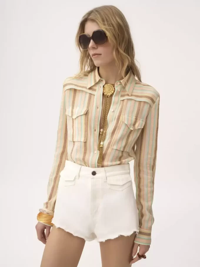 High-rise mini shorts in denim