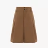 High-rise wide-leg bermuda shorts in cotton