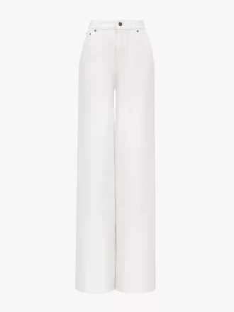 High-rise wide-leg jeans in denim