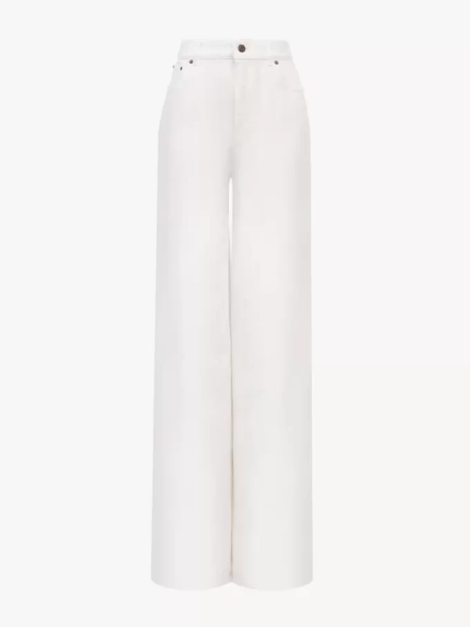 High-rise wide-leg jeans in denim