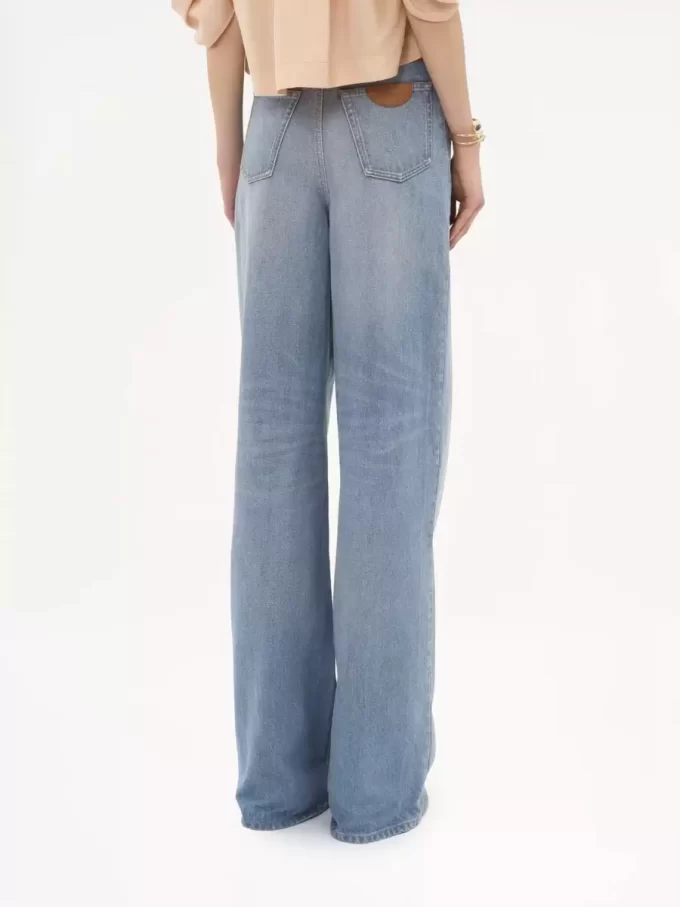 High-rise wide-leg jeans in denim