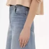 High-rise wide-leg jeans in denim