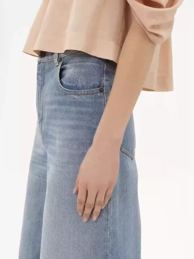 High-rise wide-leg jeans in denim