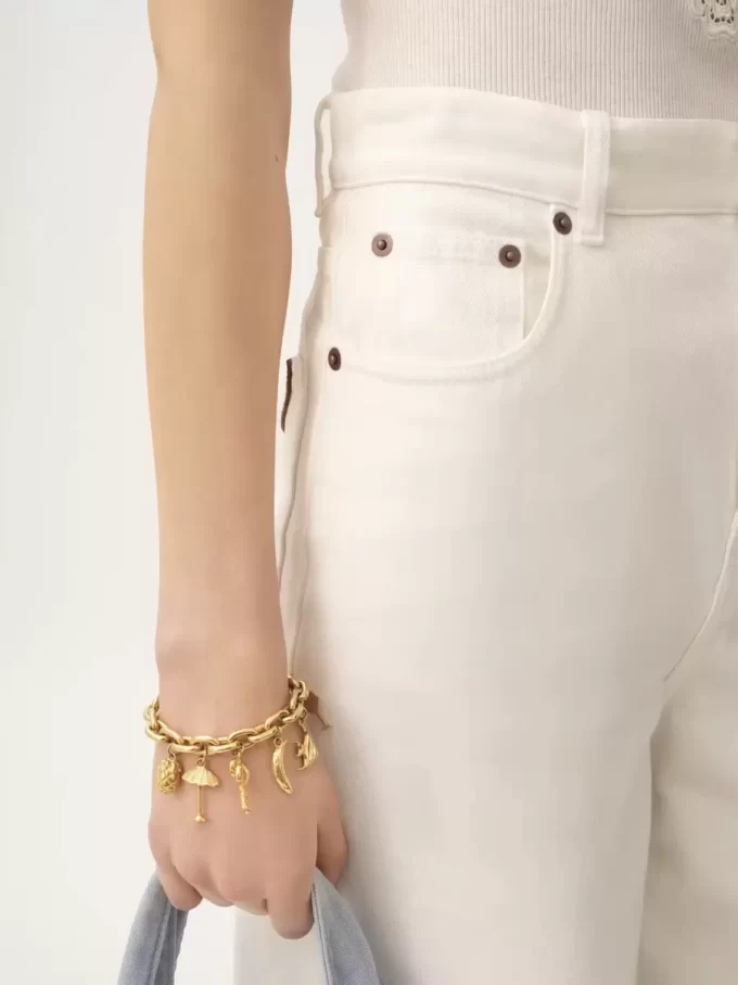 High-rise wide-leg jeans in denim