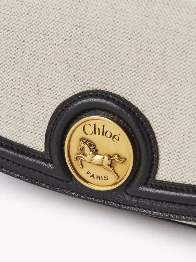 Horse Medal crossbody bag in canvas & grained leather