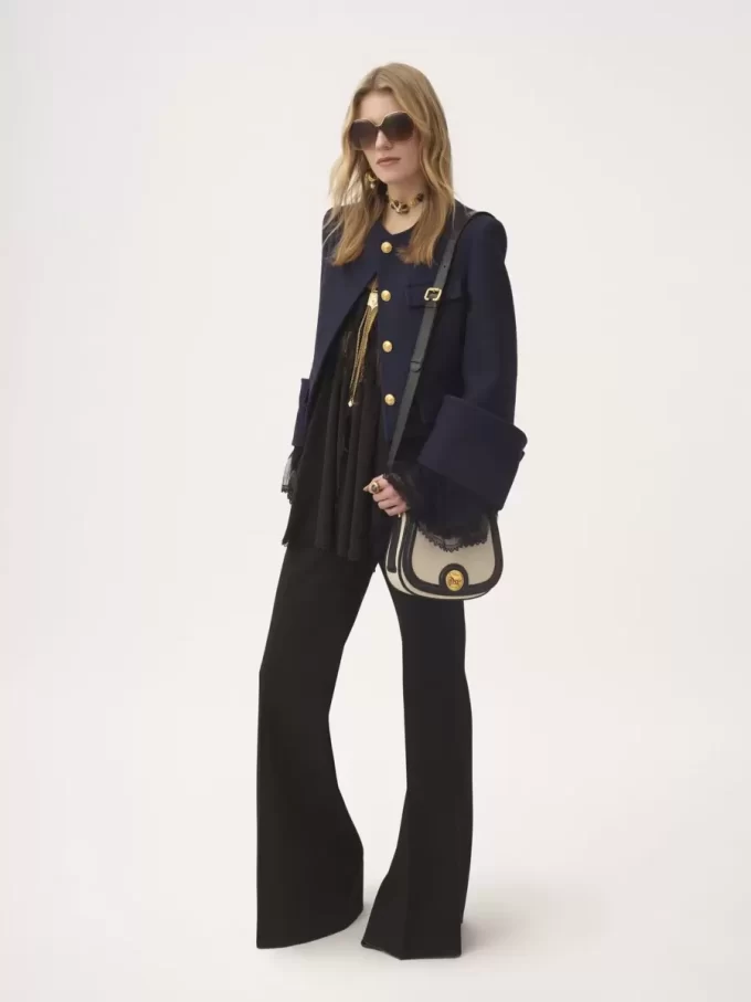 Horse Medal saddle bag in canvas & grained leather