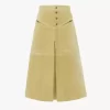 Knee-length skirt in suede