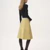 Knee-length skirt in suede