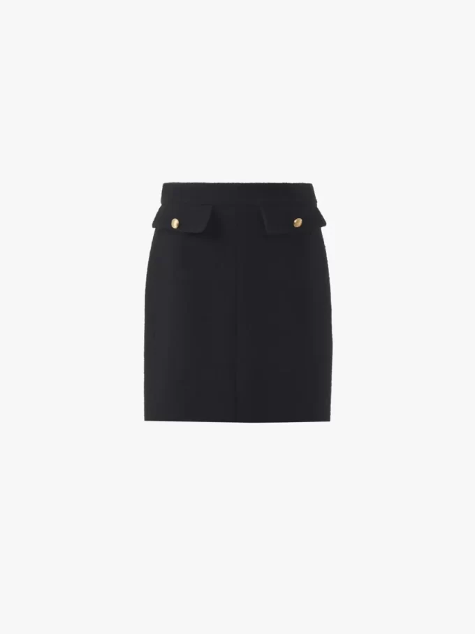 Knee-length skirt in wool bouclette