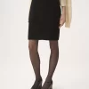 Knee-length skirt in wool bouclette