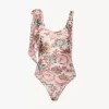 Knotted-strap one-piece swimsuit