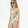 Knotted-strap one-piece swimsuit