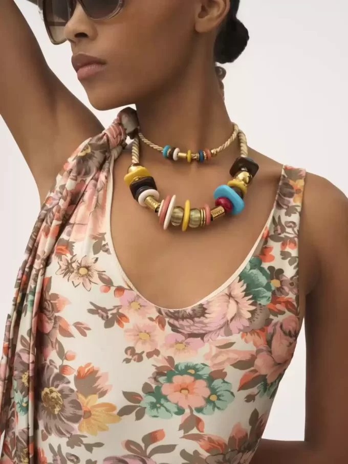 Knotted-strap one-piece swimsuit