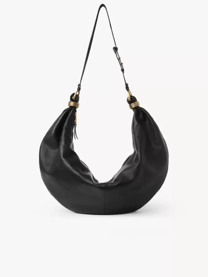 Large Bracelet Hobo bag in grained leather