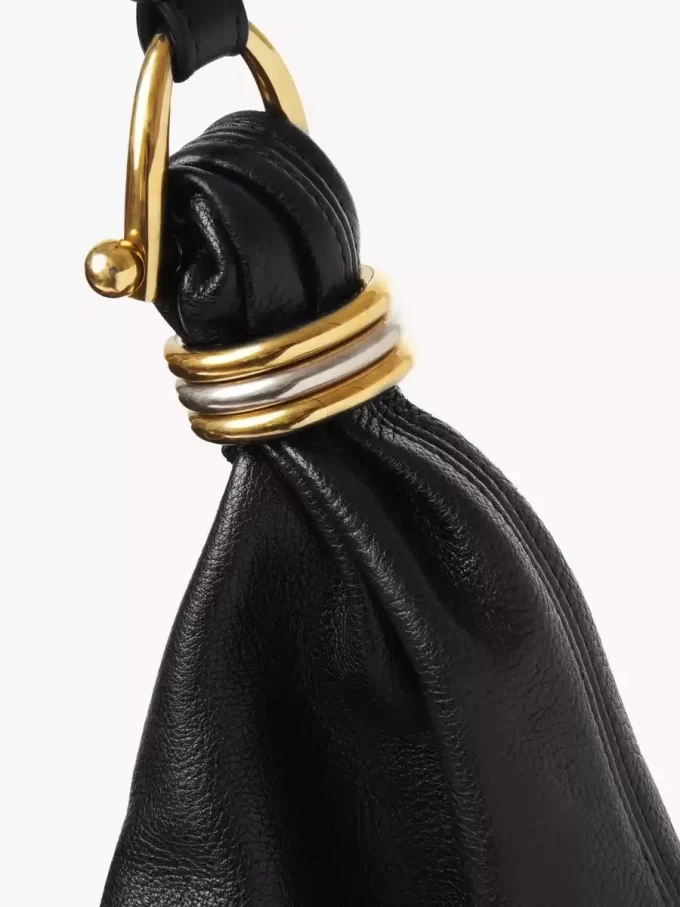 Large Bracelet Hobo bag in grained leather