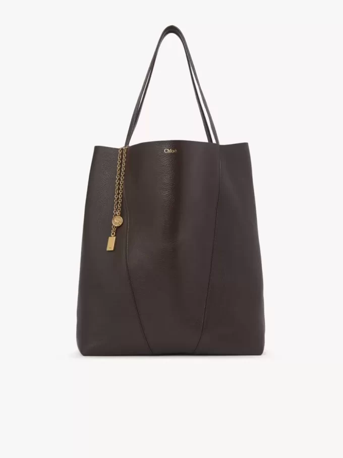 Large Chloé Spin tote bag in grained leather