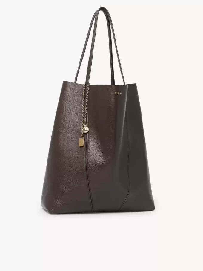 Large Chloé Spin tote bag in grained leather