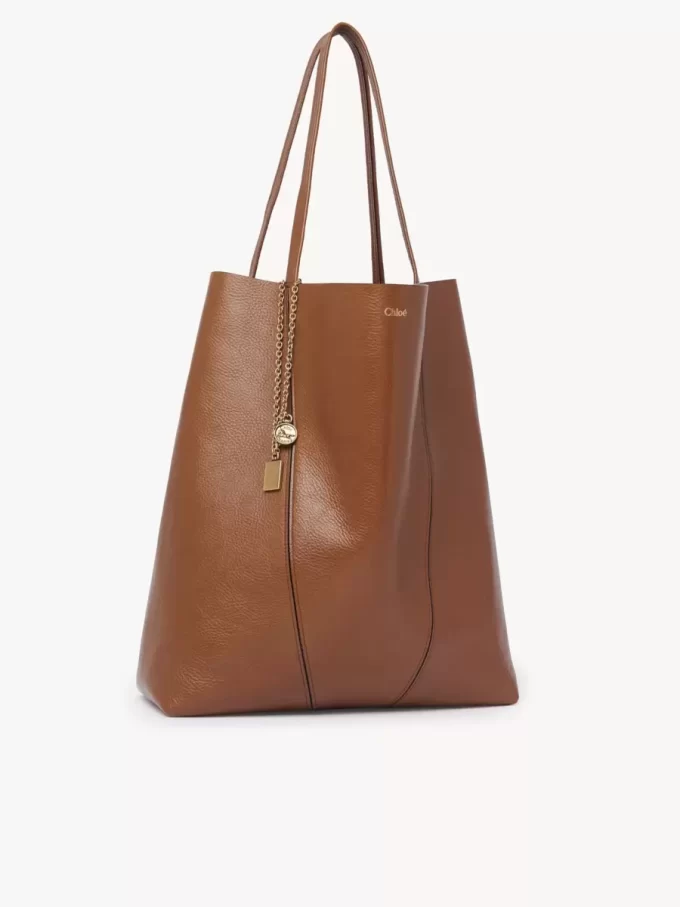 Large Chloé Spin tote bag in grained leather
