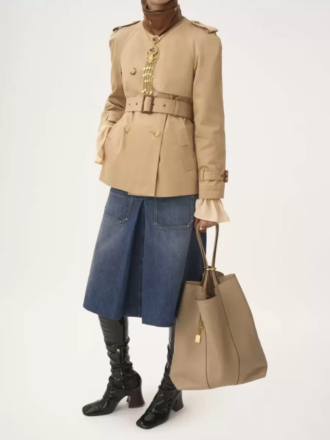 Large Chloé Spin tote bag in grained leather Large Chloé Spin tote bag in grained leather