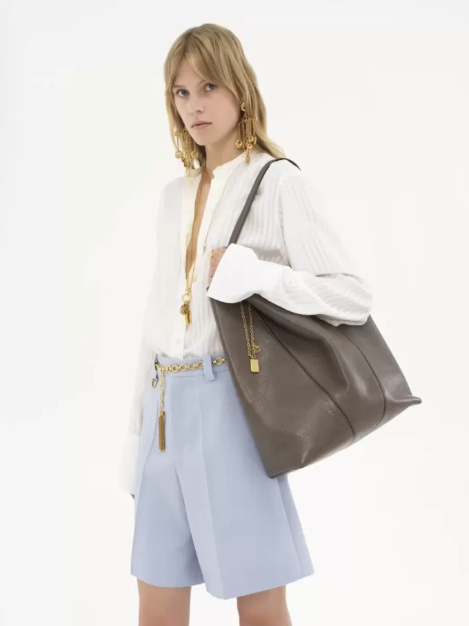 Large Chloé Spin tote bag in grained leather