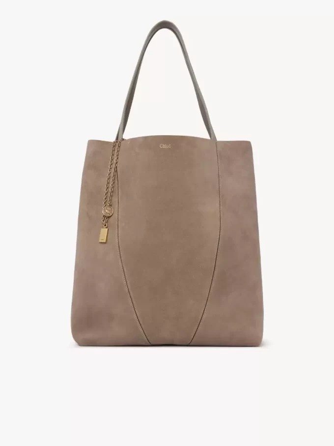 Large Chloé Spin tote bag in suede leather
