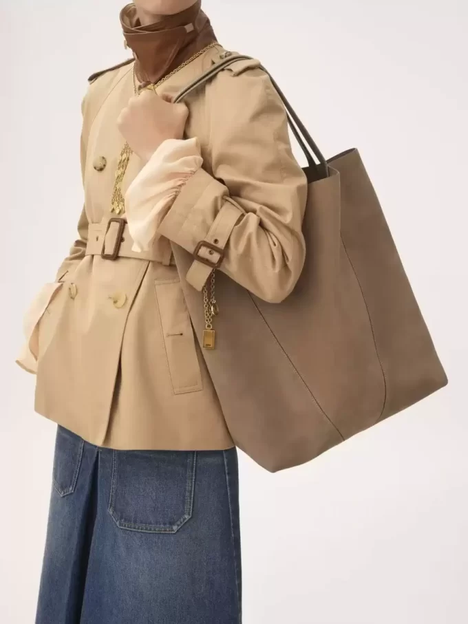 Large Chloé Spin tote bag in suede leather