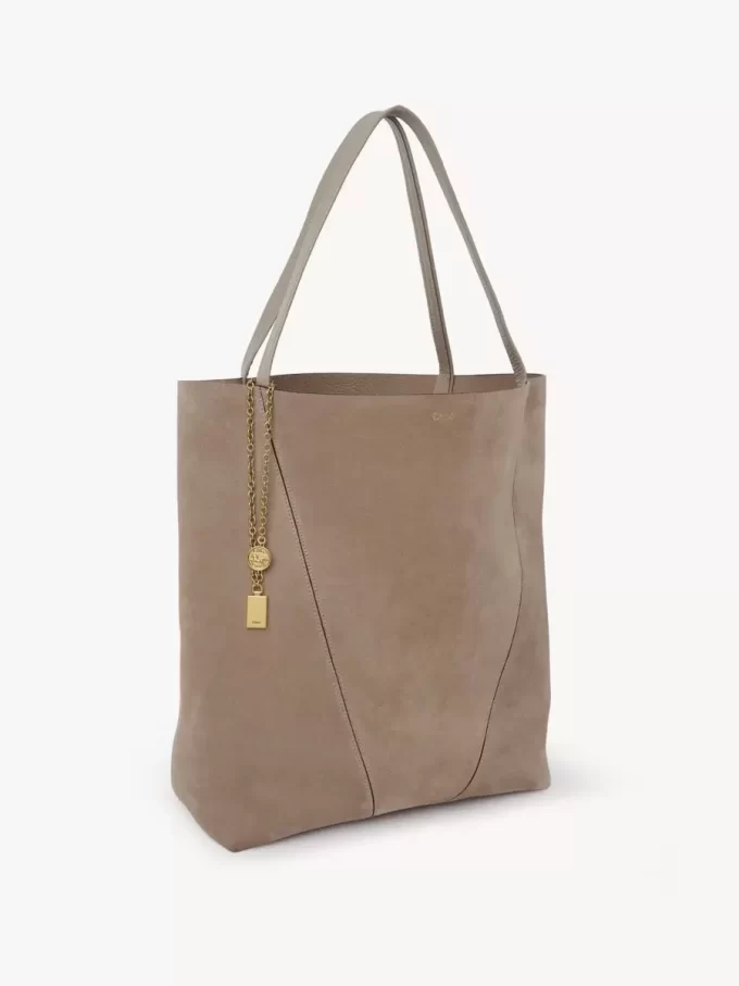 Large Chloé Spin tote bag in suede leather
