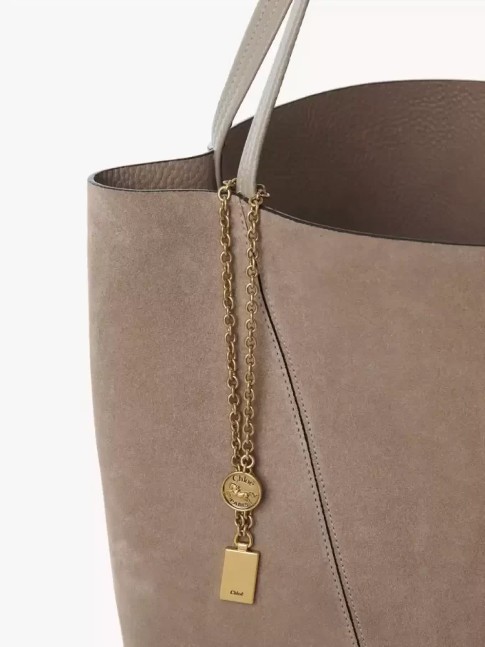 Large Chloé Spin tote bag in suede leather